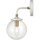 Boudreaux Sconce Wall Light in Matte White with Satin Brass