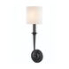 Lourdes 1 Light 5.5 inch Old Bronze ADA Wall Sconce Wall Light, Off-White Linen
