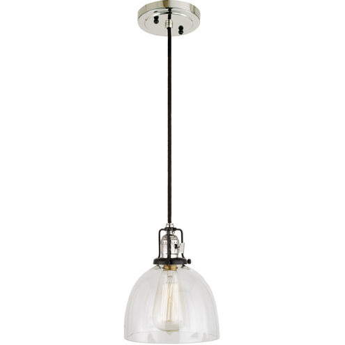 Nob Hill 1 Light 7 inch Polished Nickel and Black Pendant Ceiling Light