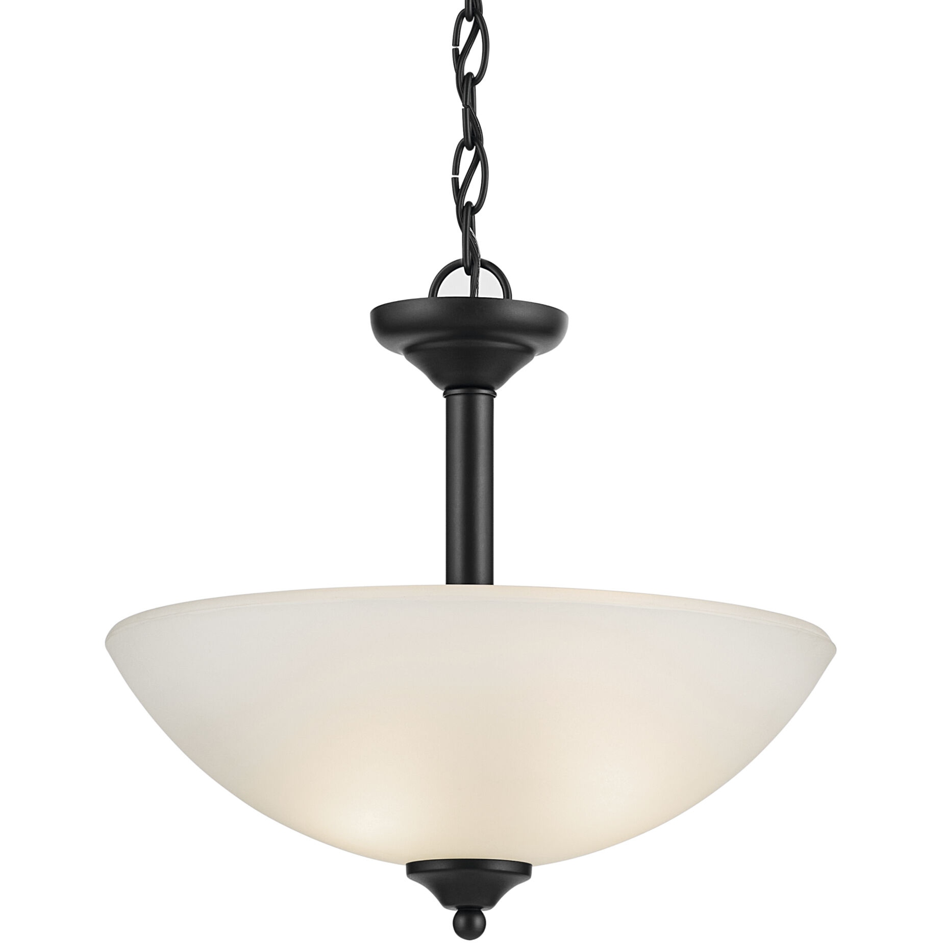 Jolie 2 Light Black Inverted Pendant/Semi Flush Ceiling Light in Incandescent