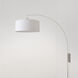Span 1 Light 5 inch Satin Nickel Wall Mounted Arc Lamp Wall Light in White Fabric