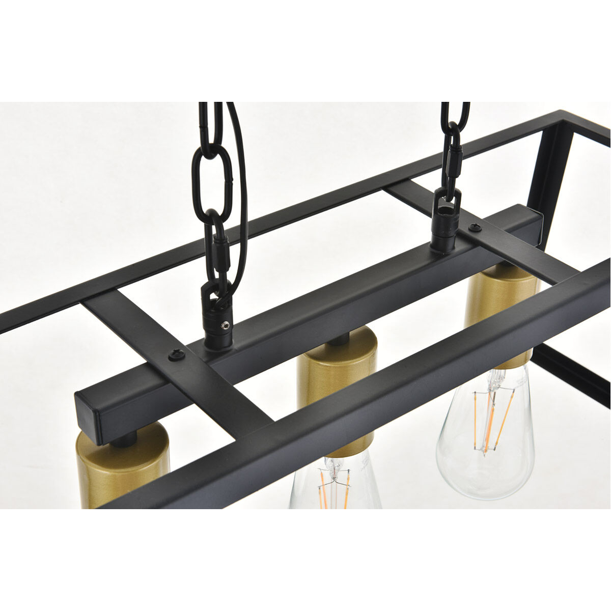 Resolute 3 Light 25 inch Brass and Black Pendant Ceiling Light