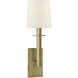 J. Randall Powers Dalston 1 Light 7.5 inch Hand-Rubbed Antique Brass Sconce Wall Light in Linen