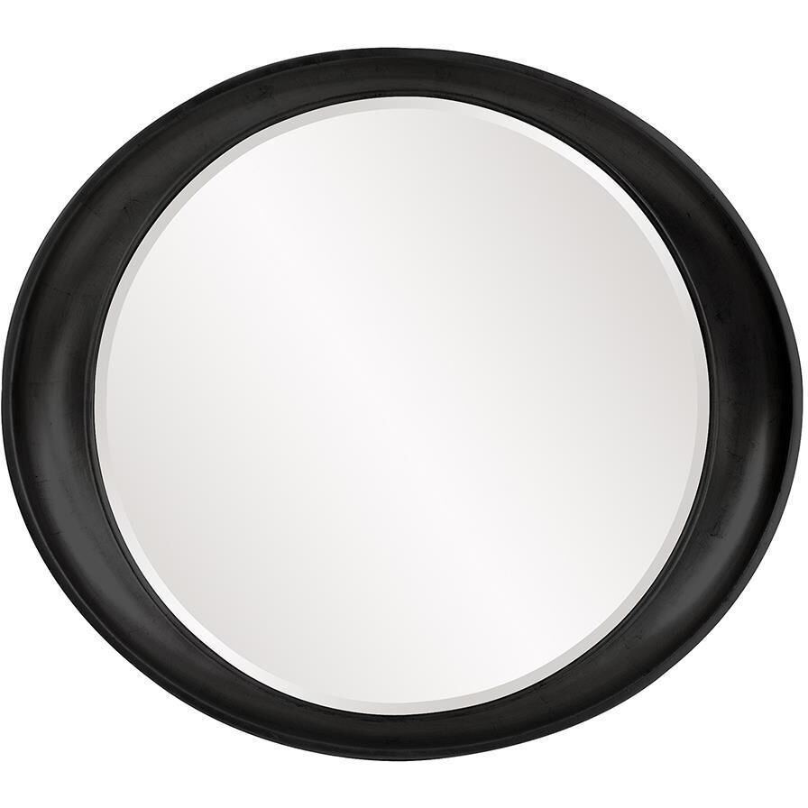 Ellipse 39 X 35 inch Glossy Black Wall Mirror