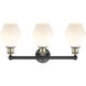 Cindyrella 3 Light 24 inch Black Antique Brass Bath Vanity Light Wall Light in Cased Matte White