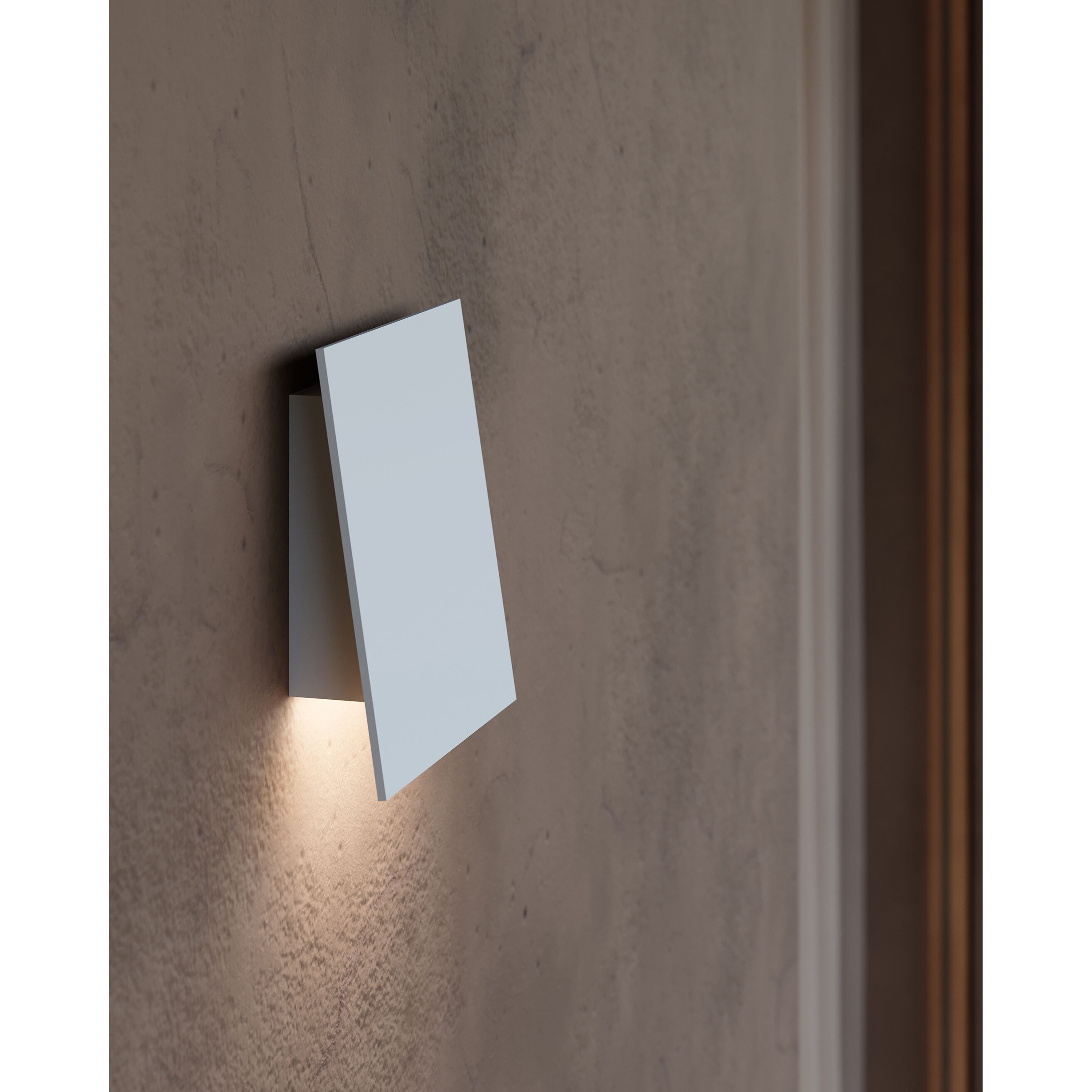 Angled Plane LED 8 inch Textured White Indoor-Outdoor Sconce, Inside-Out