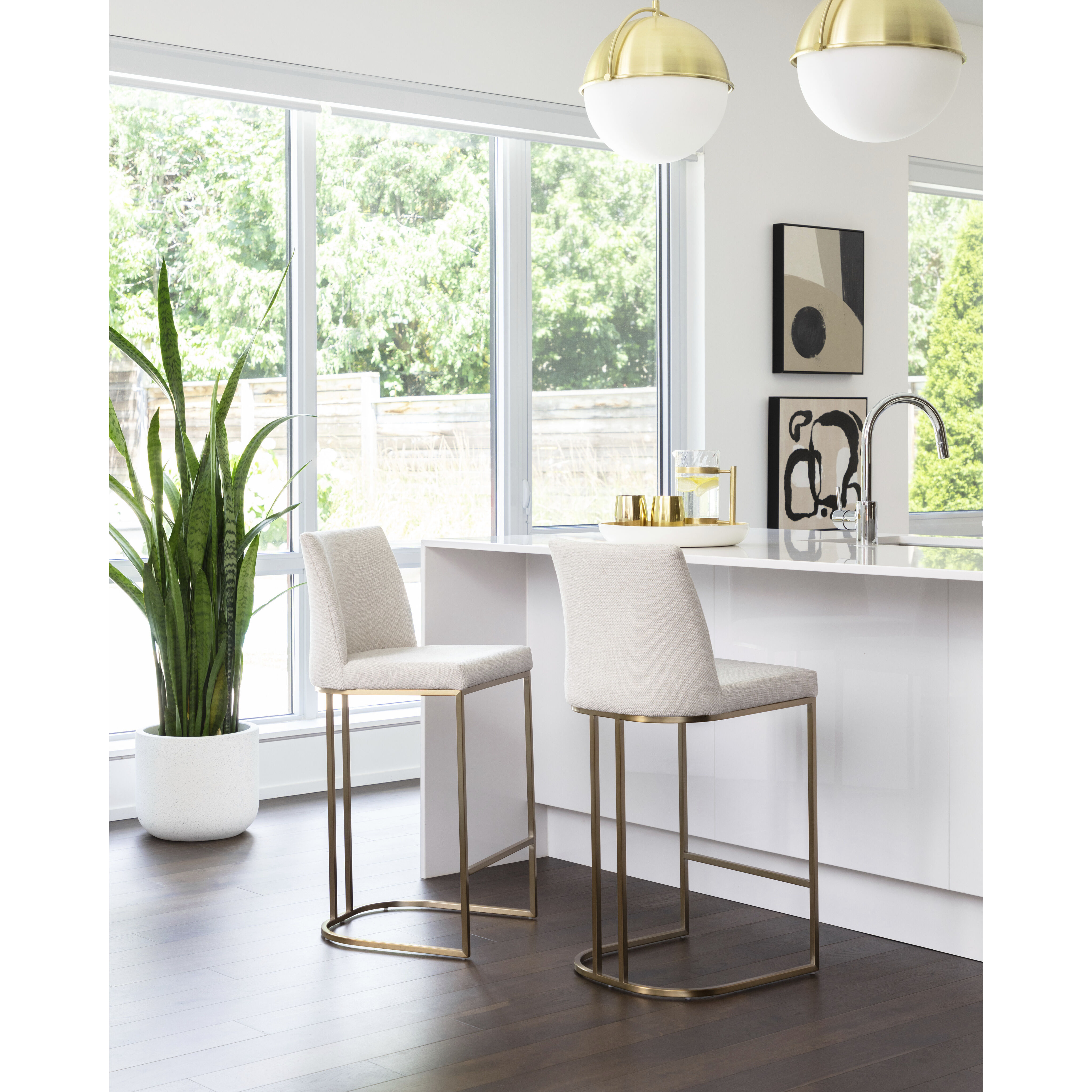 Rayla 37.5 inch Belfast Oatmeal Counter Stool