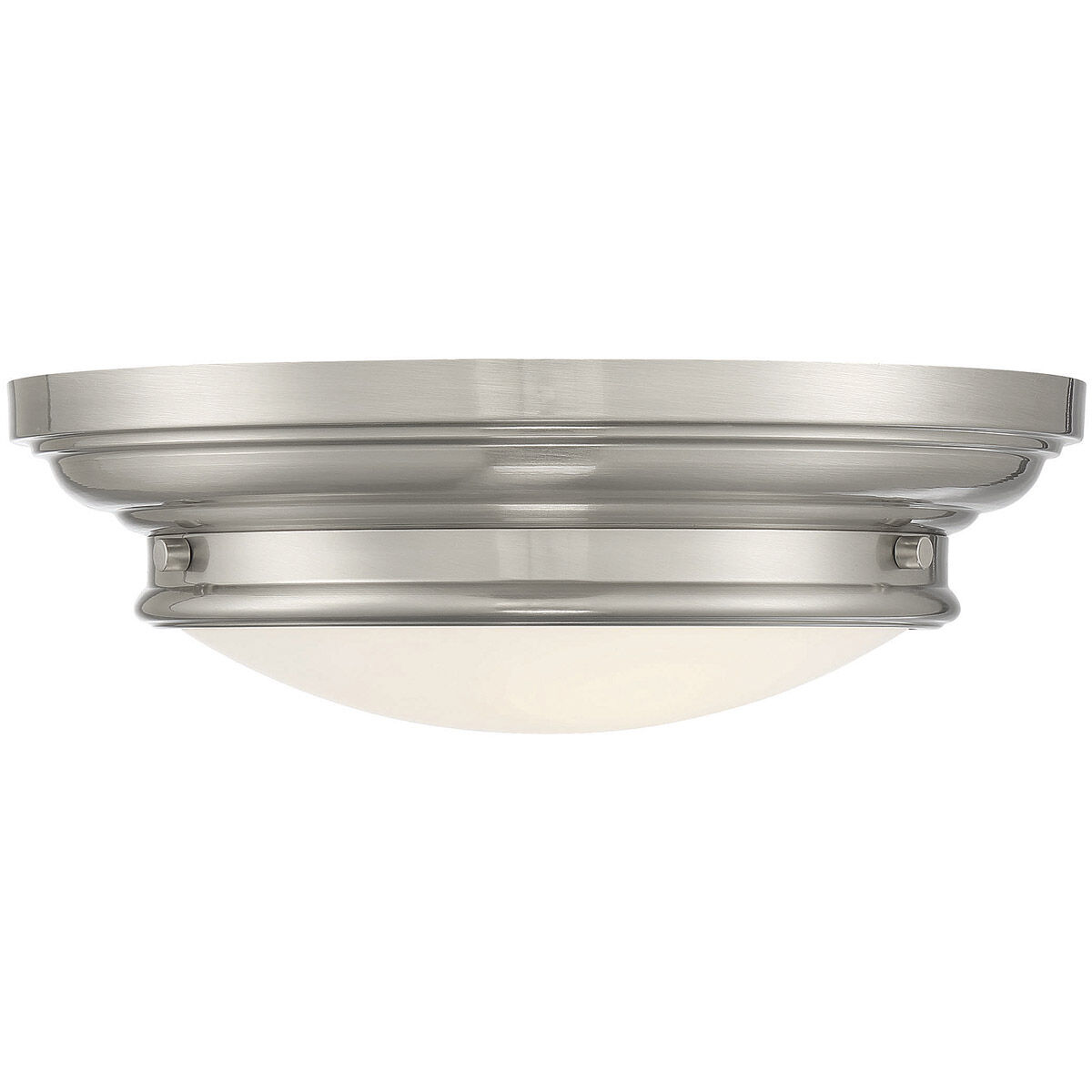 Transitional 2 Light 13 inch Brushed Nickel Flush Mount Ceiling Light