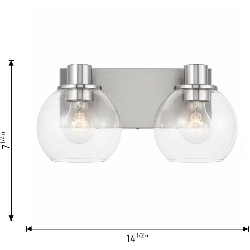 Rito 2 Light 14.5 inch Midnight Black Bath Light Wall Light, Medium