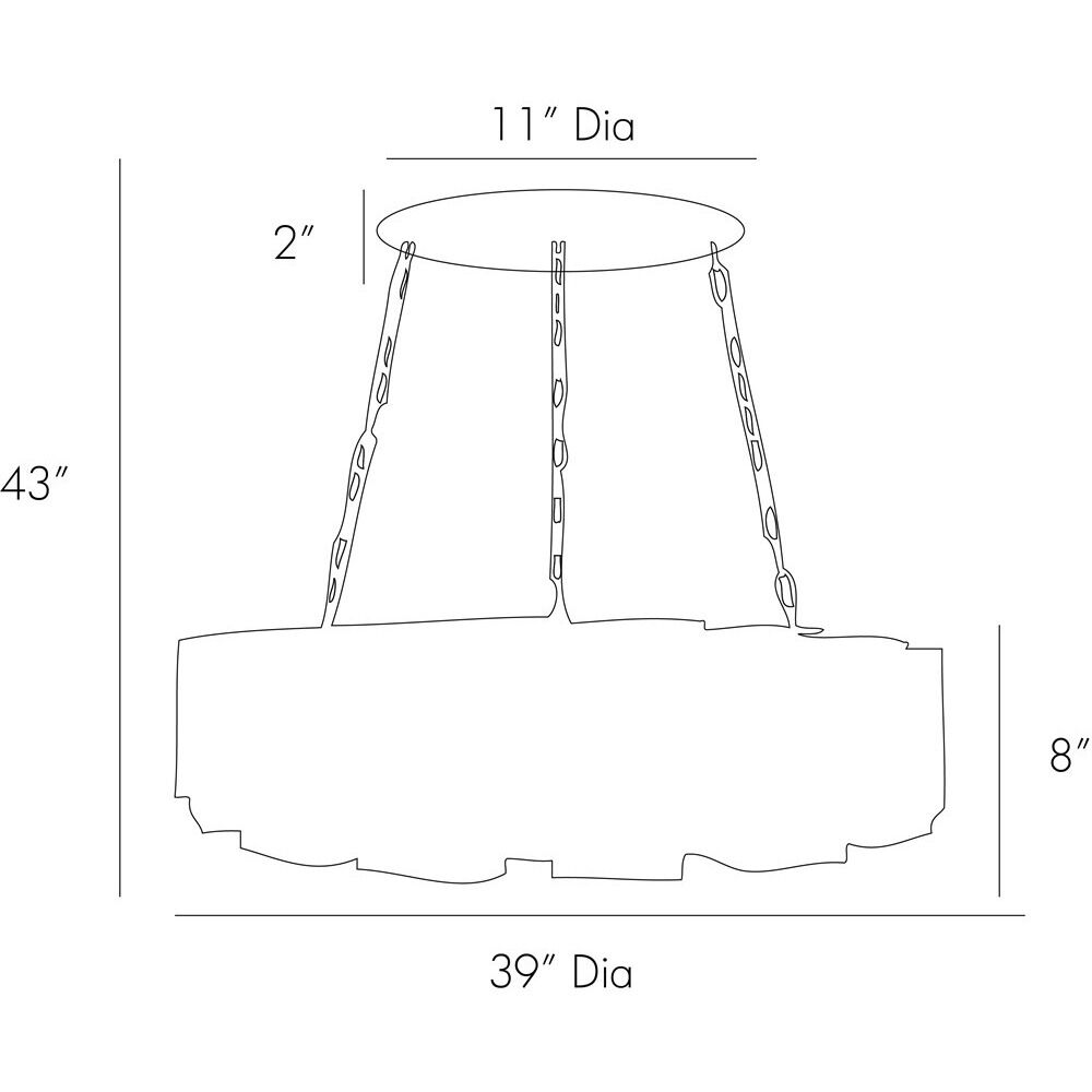 Vaughn 14 Light 39 inch Bronze and Gold Leaf Chandelier Ceiling Light, Fixed