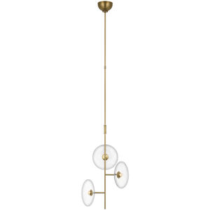 Ian K. Fowler Calvino LED 12 inch Hand-Rubbed Antique Brass Chandelier Ceiling Light
