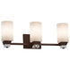 Clouds 3 Light 23 inch Dark Bronze Bath Bar Wall Light in Cylinder with Flat Rim, Incandescent