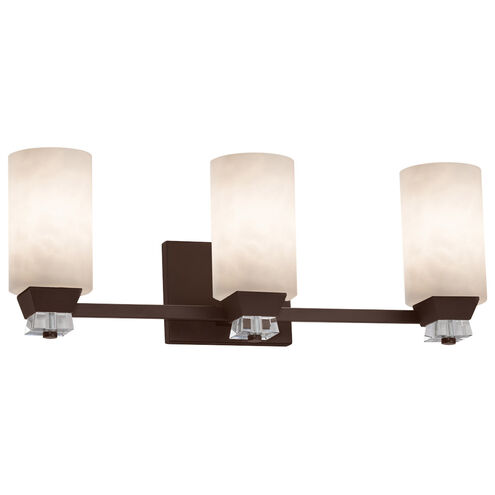 Clouds 3 Light 23 inch Dark Bronze Bath Bar Wall Light in Cylinder with Flat Rim, Incandescent