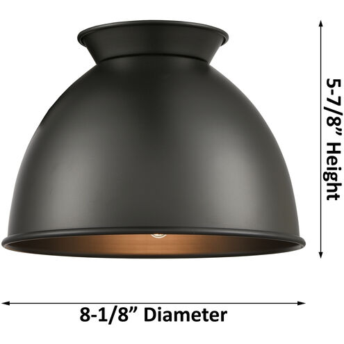 Edison Adirondack 1 Light 8 inch Brushed Satin Nickel Semi-Flush Mount Ceiling Light in White
