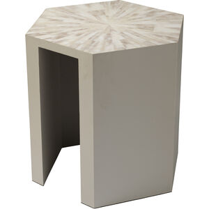 Radiant 21 X 20 inch Light Grey & Beige Faux Horn w/ Light Grey Lacquer Side Table