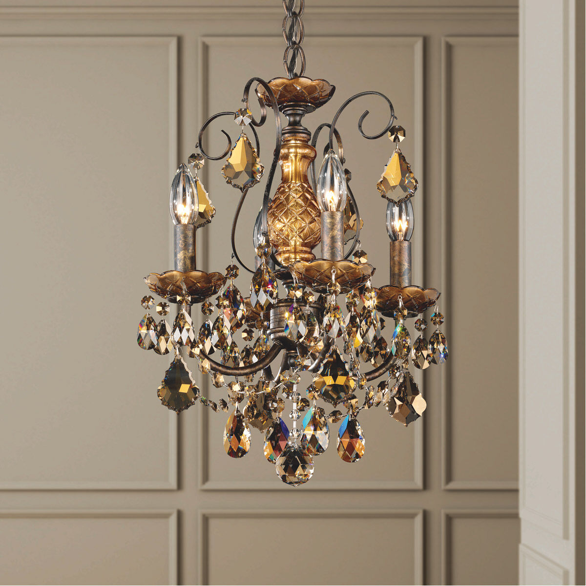 New Orleans 4 Light 12 inch Heirloom Bronze Chandelier Ceiling Light in Heritage