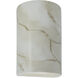 Ambiance Cylinder LED 5.75 inch Carrara Marble Wall Sconce Wall Light, Small