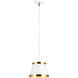 Caske 1 Light 8.38 inch White Pendant Ceiling Light in White and Aged Gold Brass