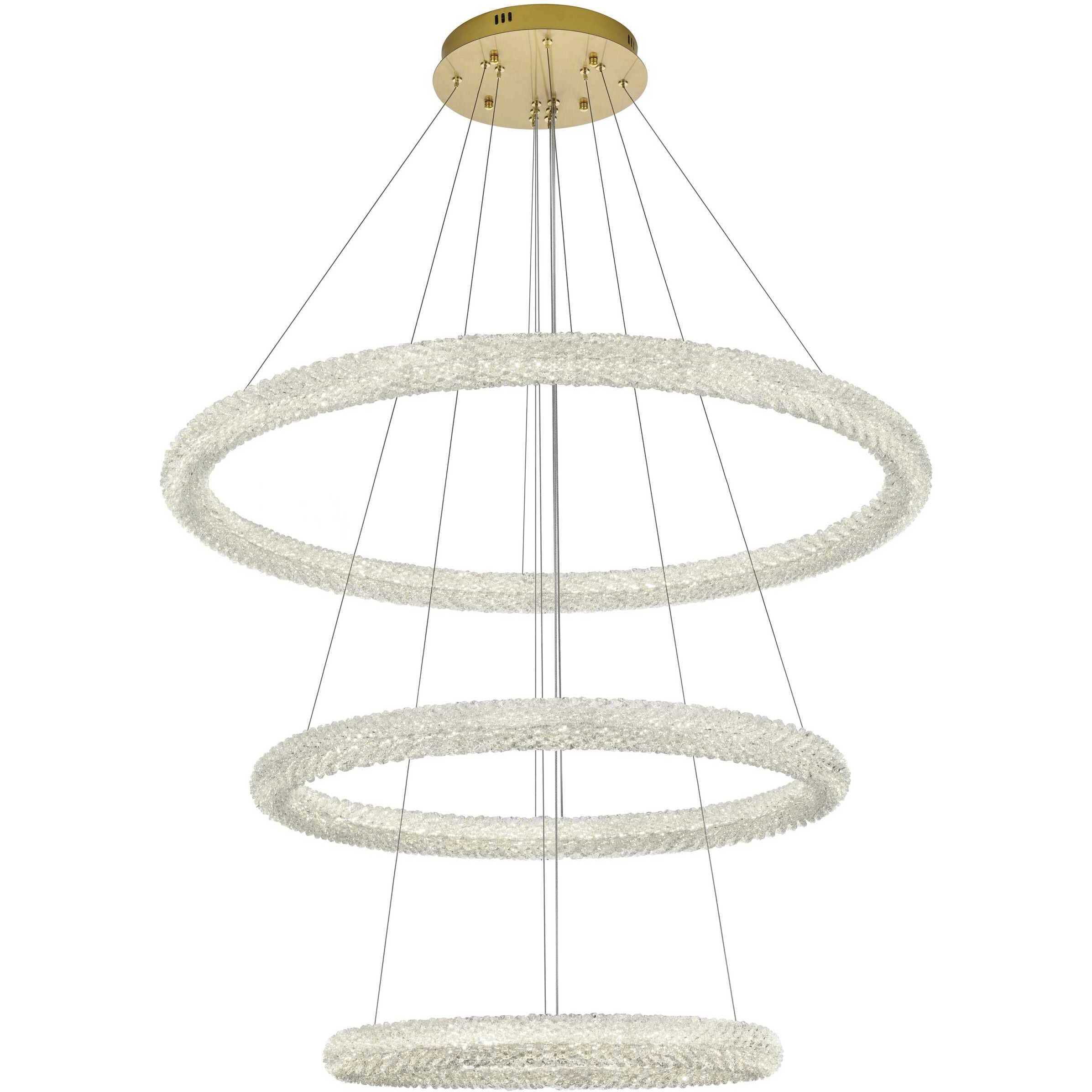 Bowen 3 Light 42 inch Satin Gold Chandelier Ceiling Light