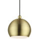 Stockton 1 Light 8 inch Antique Brass with Polished Brass Accents Mini Pendant Ceiling Light, Globe