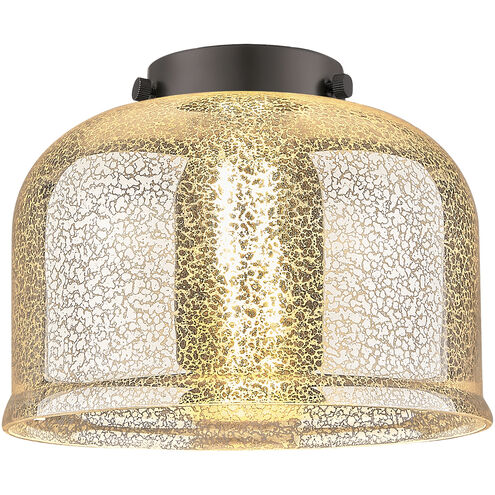 Franklin Restoration Bell LED 8 inch Black Antique Brass Mini Pendant Ceiling Light in Silver Plated Mercury, Franklin Restoration