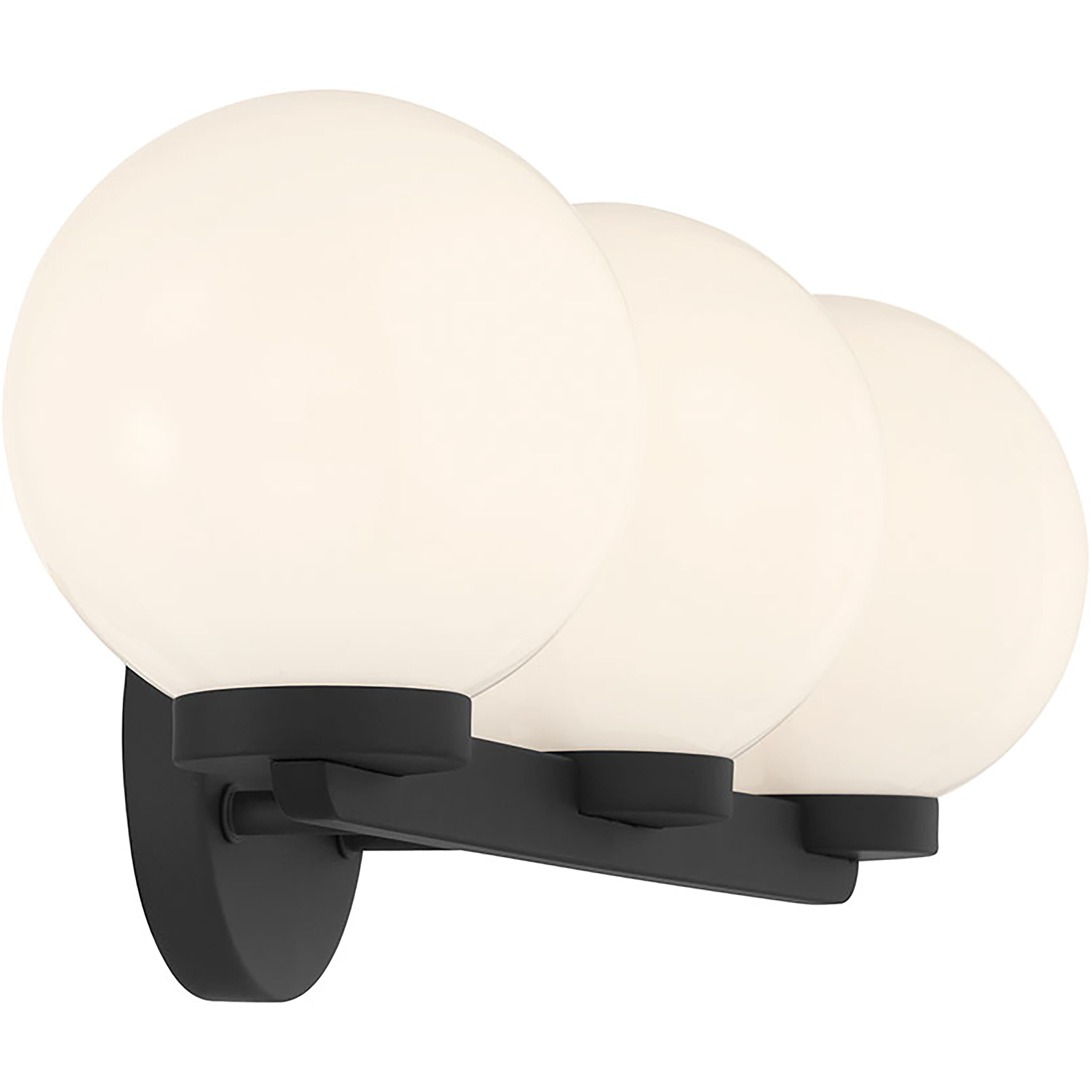 Ardeva 3 Light 22 inch Matte Black Bathroom Vanity Light Wall Light