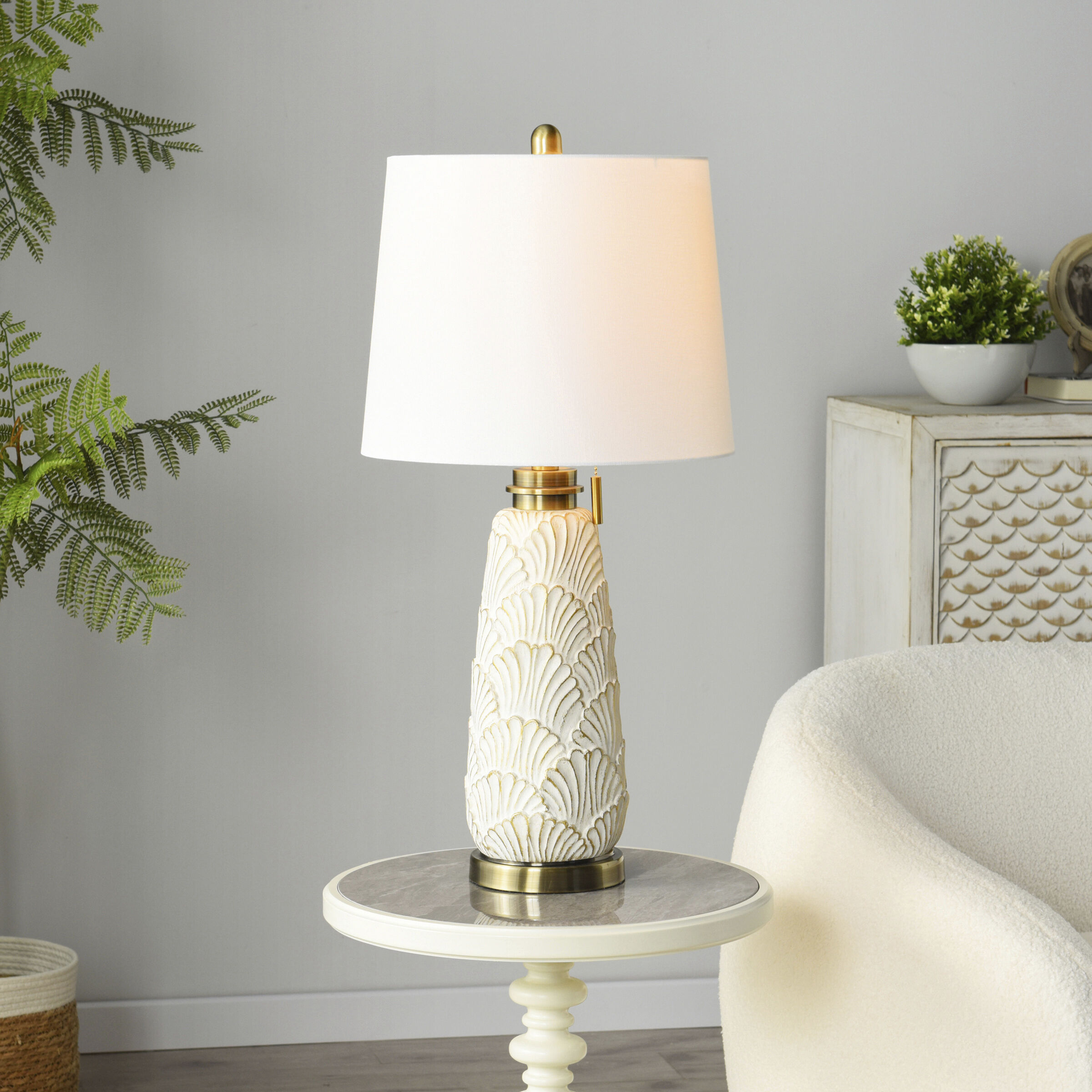 Joseph 29 inch 100 watt Gold Wash and Off White Table Lamp Portable Light