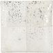Victorian Hair on Hide with Silver Spots Cube Ottoman in White