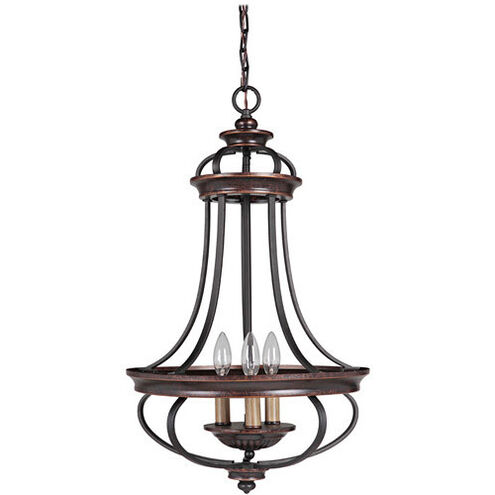 Stafford 3 Light 16 inch Aged Bronze/Textured Black Foyer Light Ceiling Light