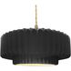 Radiance Collection - Pleated Tier Pendant Ceiling Light in Brushed Brass, Replaceable Bulb, Beige Twist Cord, Gloss Black, 16.25W x 6H, Form+Finish+Function