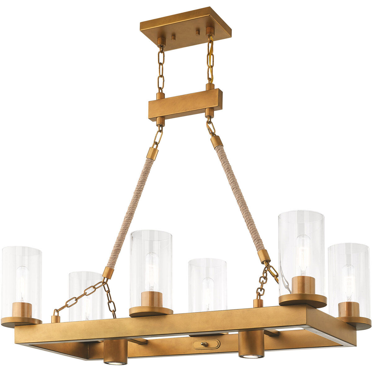 Metuchen 8 Light 34 inch Aged Gold Linear Chandelier Ceiling Light