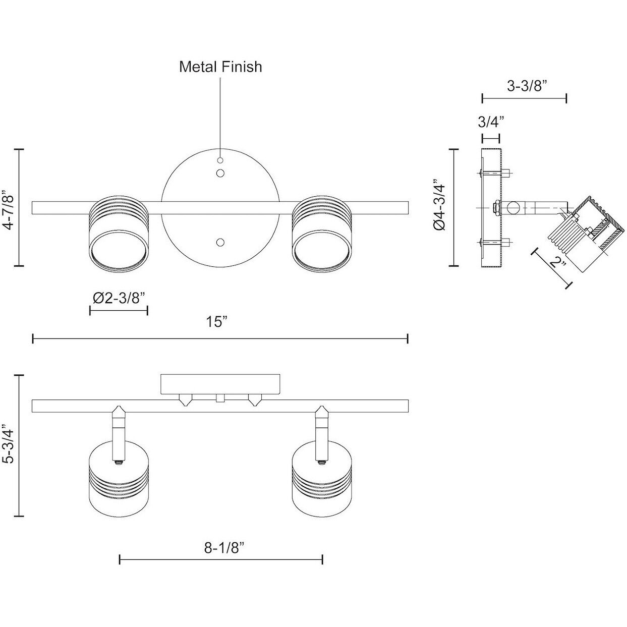 Lyra 1 Light 120V Brushed Nickel Track Light Ceiling Light