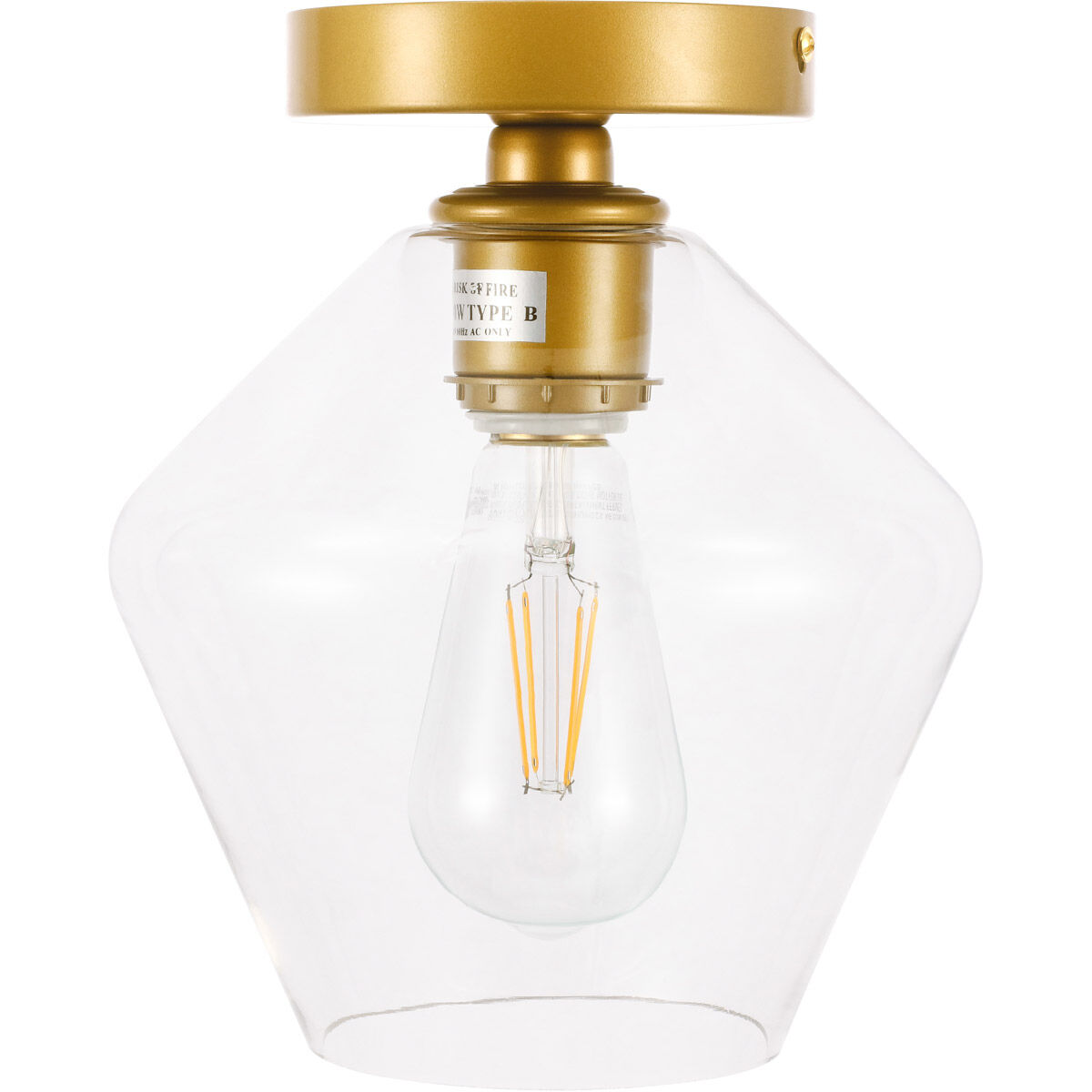 Rochester 1 Light 8 inch Brass Flush Mount Ceiling Light