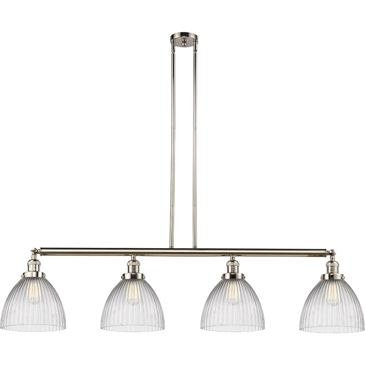 Franklin Restoration Seneca Falls LED 51 inch Polished Nickel Island Light Ceiling Light, Franklin Restoration