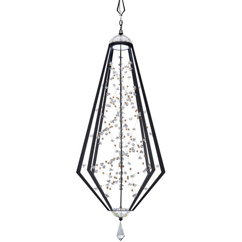 Forever Eternity LED 65 inch Black Pendant Ceiling Light in Clear Radiance Crystal and Gold Pearl