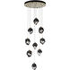 Chrysalis 9 Light 20.5 inch Modern Brass Pendant Ceiling Light in Black Crystal, Small