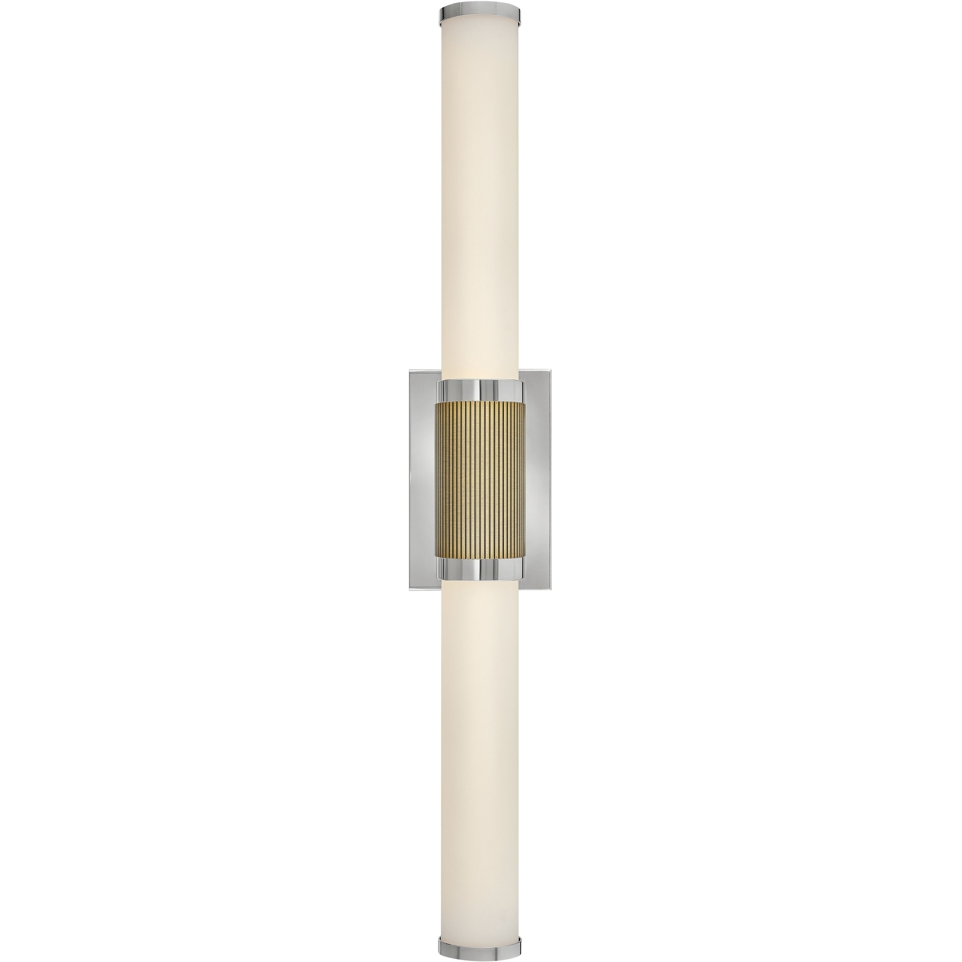 Zevi LED 29 inch Polished Nickel with Lacquered Brass Vanity Light Wall Light, Vertical