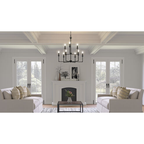 Prescott 9 Light 32 inch Matte Black Chandelier Ceiling Light