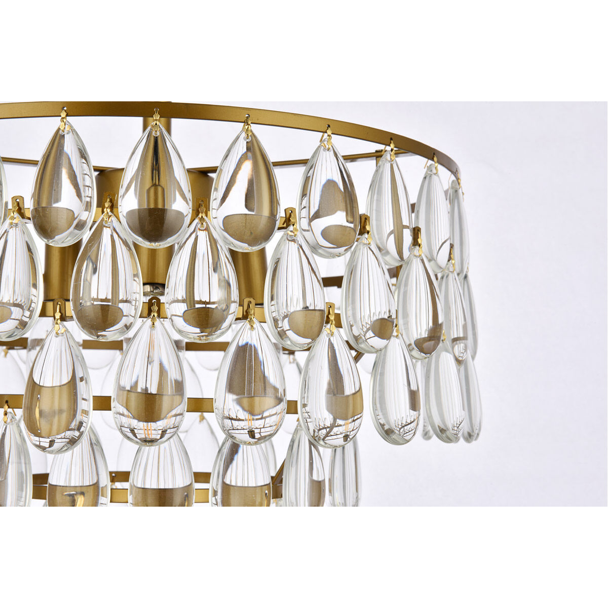 Mila 3 Light 16 inch Brass Flush Mount Ceiling Light