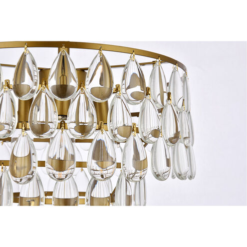 Mila 3 Light 16 inch Brass Flush Mount Ceiling Light