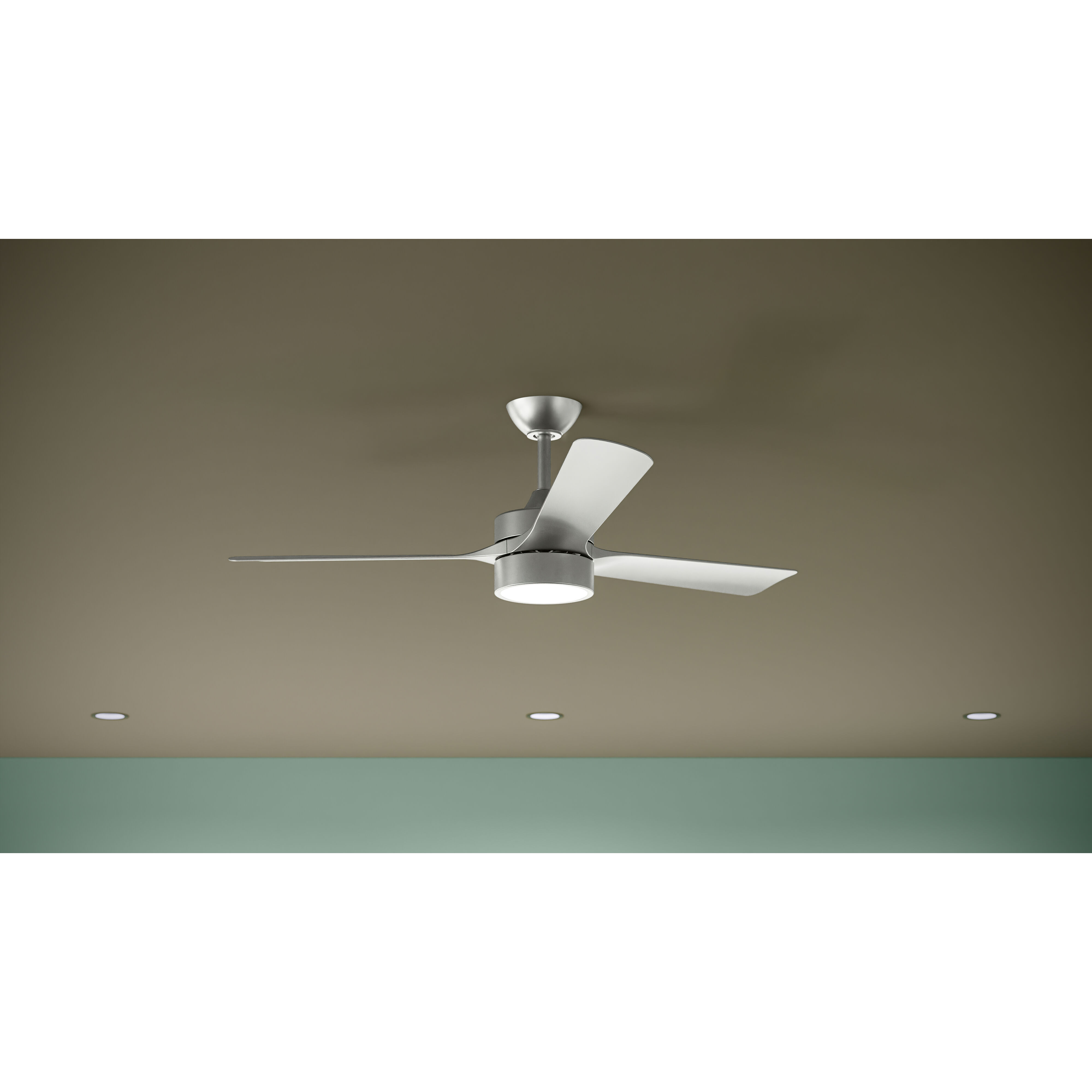 Axion II 52 inch Brushed Nickel with Silver Blades Ceiling Fans