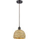 Woven Rattan 1 Light 8 inch Oil Rubbed Bronze Pendant Ceiling Light in Oil Rubbed Bronze and Natural