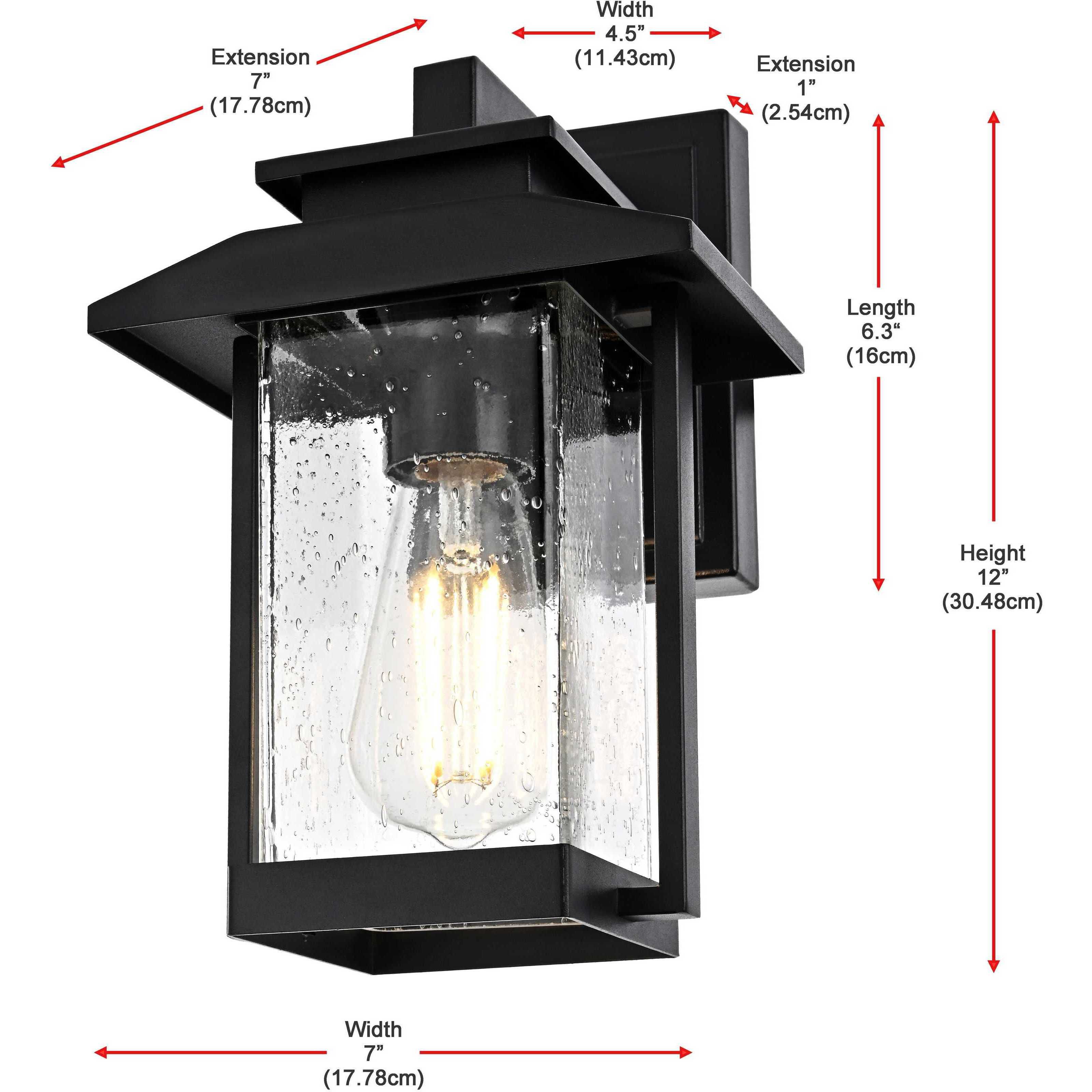 Tioga 1 Light 12 inch Black Outdoor Wall Sconce