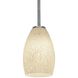 Champagne LED 5 inch Brushed Steel Pendant Ceiling Light in White Stone