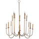 Snow 16 Light 45 inch Ashwell Gold Chandelier Ceiling Light