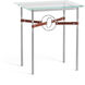 Equus 25.1 X 22 inch Vintage Platinum and Sterling Side Table in Leather British Brown, Vintage Platinum/Sterling