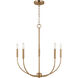 Greenwich 5 Light 24.13 inch Satin Brass Chandelier Ceiling Light