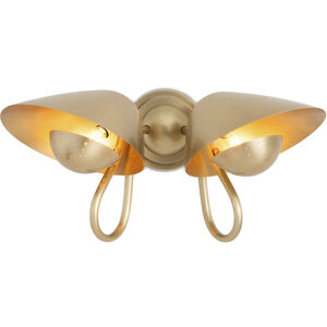 Keaton 2 Light 19.25 inch Natural Brass Wall Sconce Wall Light, Double