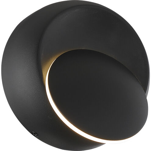 Pinion LED 6 inch Black Outdoor Wall Sconce
