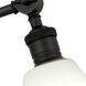 Alloy 10.25 inch 60 watt Deep Patina Bronze Table Lamp Portable Light in Cased White Glass